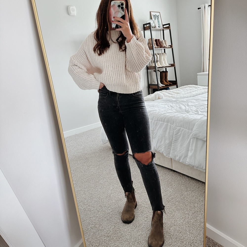 Boutique Cream Chunky Knit Sweater
